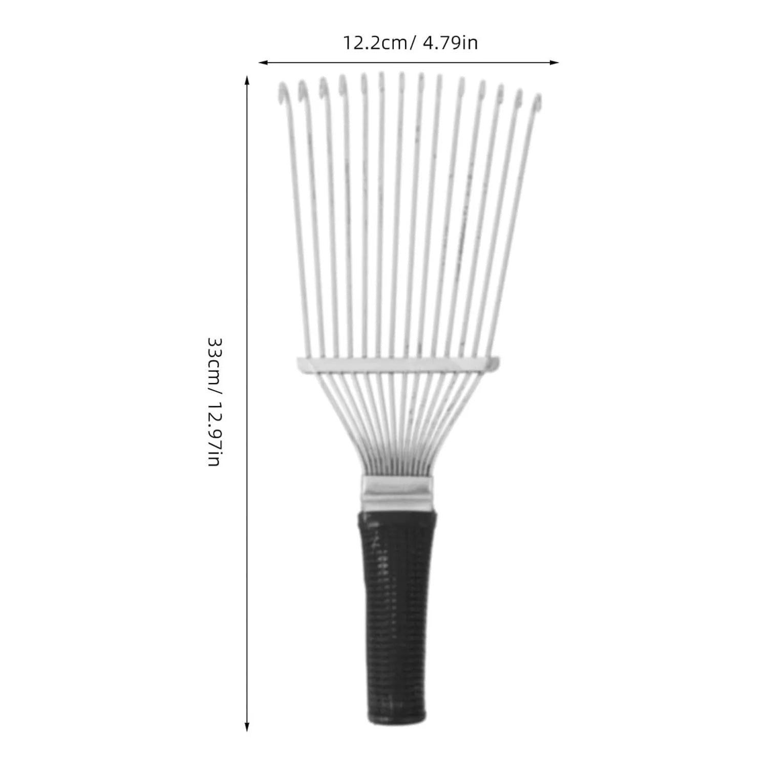 Black stainless steel pet grooming rake comb 33cm long for horses and dogs