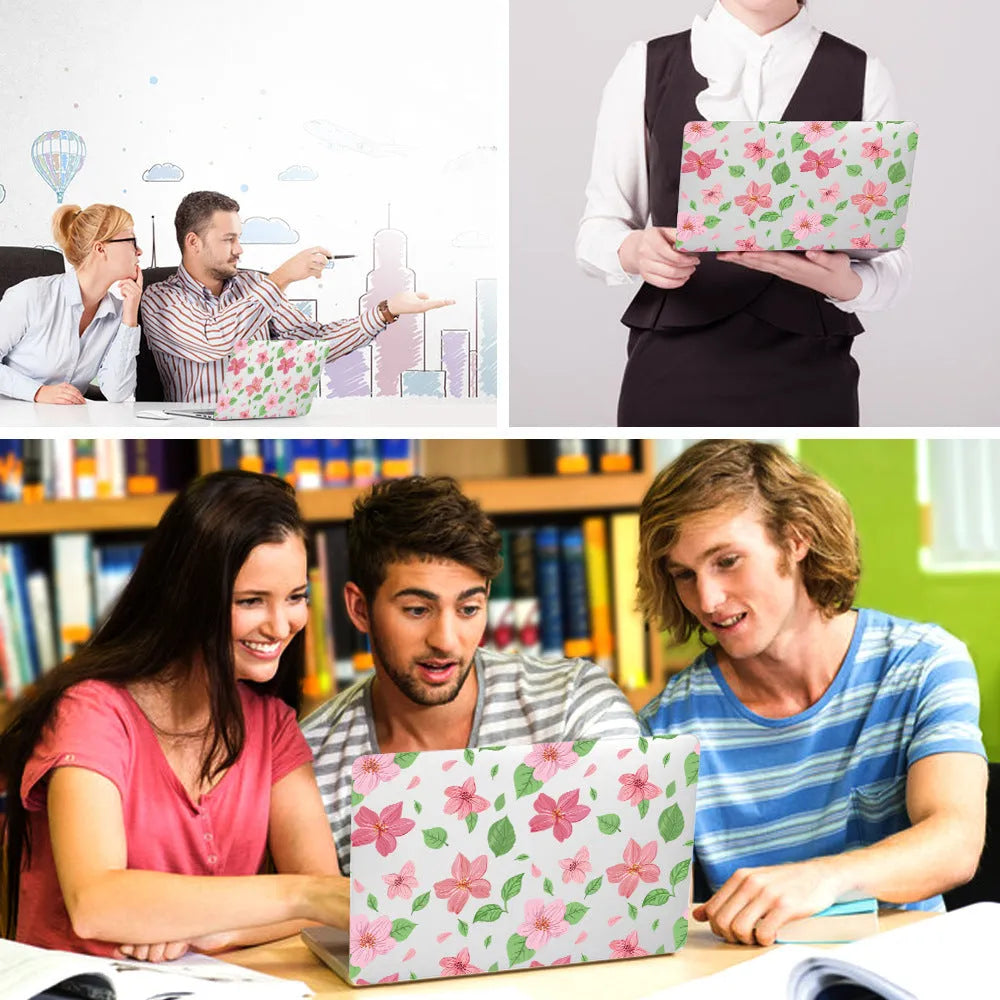 Plastic laptop protective shell with partial floral pattern for Apple MacBook 11-inch Air and 12-inch Retina