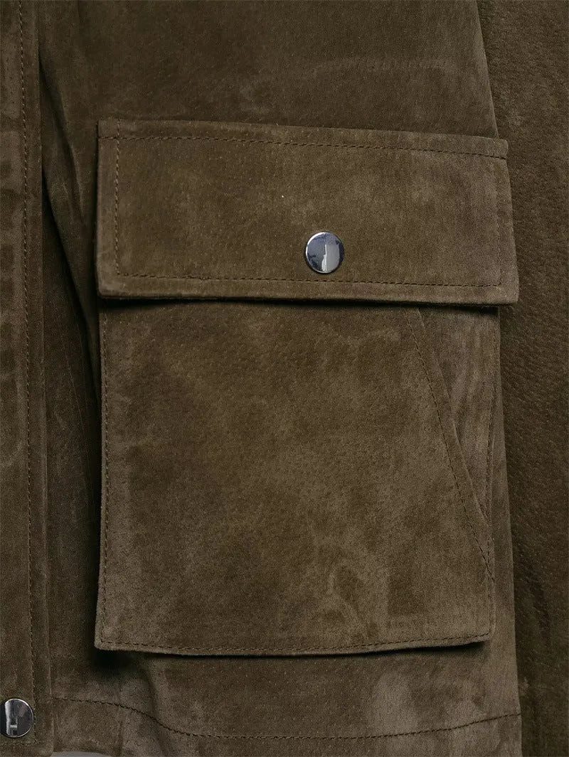 Women's PU leather casual jacket in regular fit Japanese Korean style