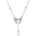 S925 silver butterfly heart pendant on an adjustable O-ring clavicle chain.