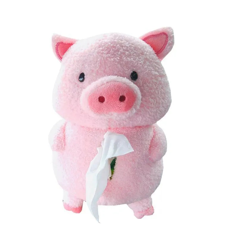 Plush cartoon lamb design car tissue box cover for vehicle or home decoration