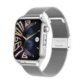 Smart watch with 1.8-inch HD AMOLED screen showing multi-dial display on silicone wrist strap