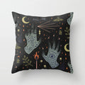 Halloween cartoon anime pillowcase in peach skin fabric 45x45cm with spooky print on sofa