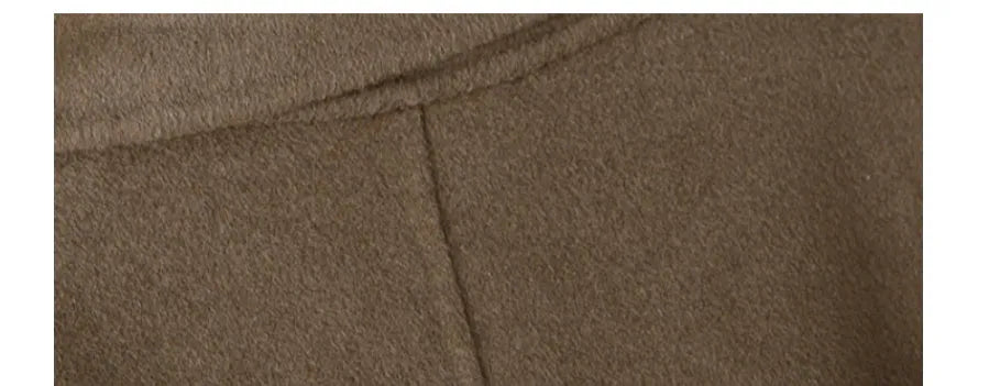 Men's long wool coat with suit collar in black and caramel colour options