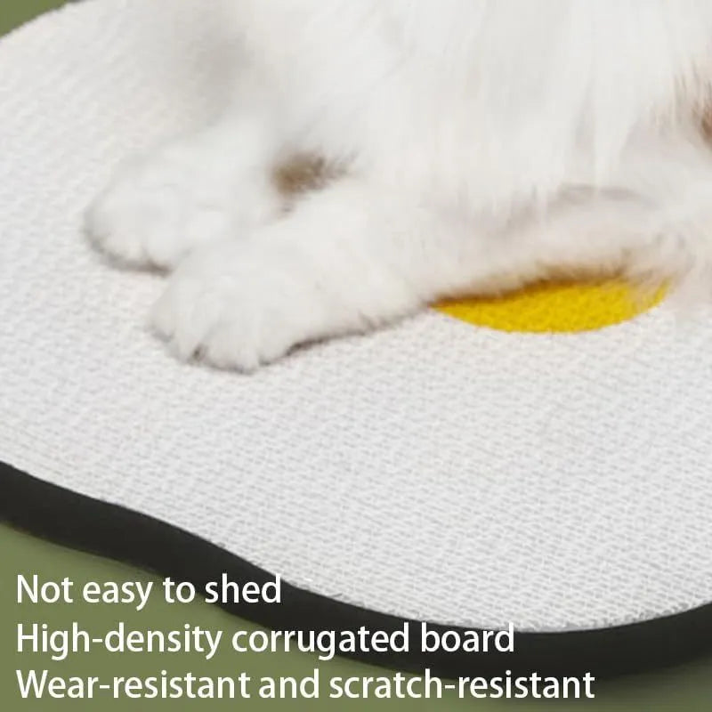 Wall mounted cat scratching board in grey colour with corrugated surface measuring 40cm by 37.3cm