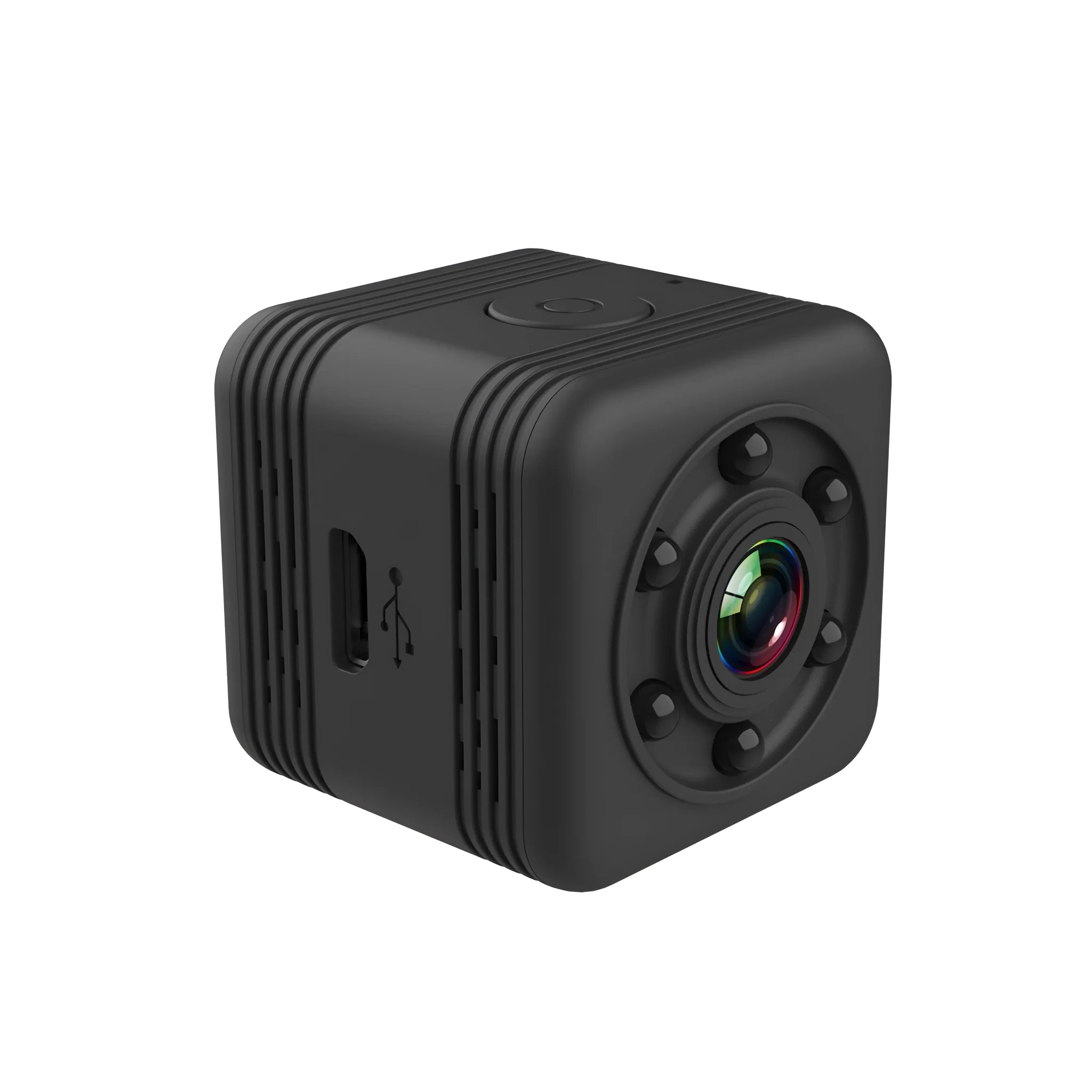 Black SQ29 waterproof sports camera with MicroUSB port and TF card slot