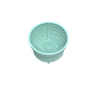 Cyan silicone pet licking mat with central slow feeding bowl and suction cup base
