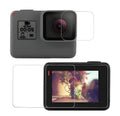 Transparent tempered glass screen and lens protector set for GoPro Hero 5 6 7 cameras