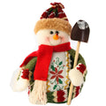 Flannel Christmas decorations set with snowman and elk designs in red, green and white colours
