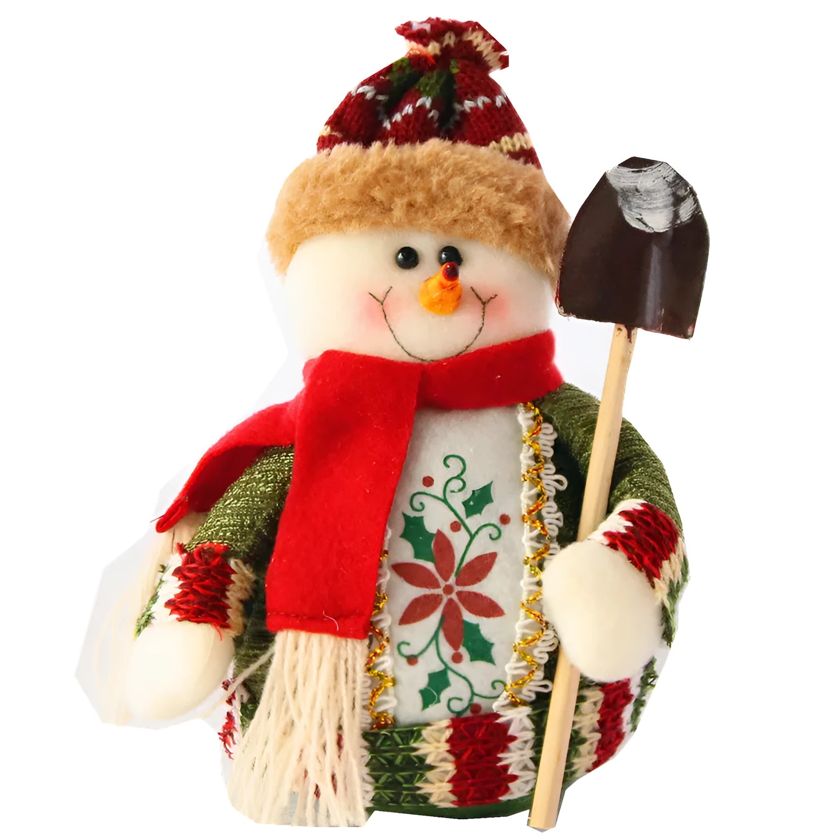Flannel Christmas decorations set with snowman and elk designs in red, green and white colours