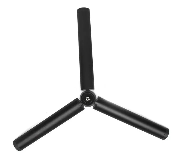 Black aluminium alloy mobile phone tripod stabiliser compatible with iPhones for handheld photography