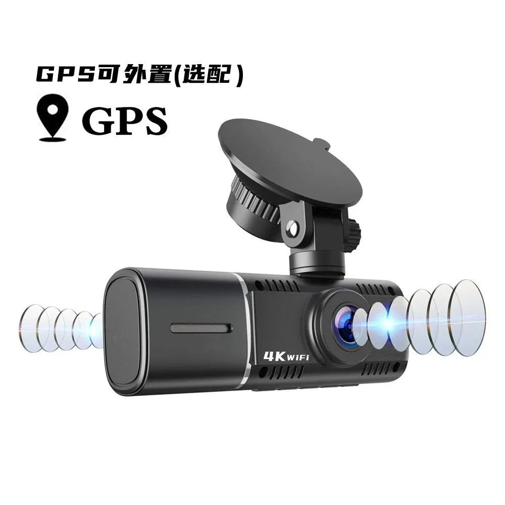 Standard black 1080p dash cam with 1.5-inch screen shown with car charger and mounting stand.
