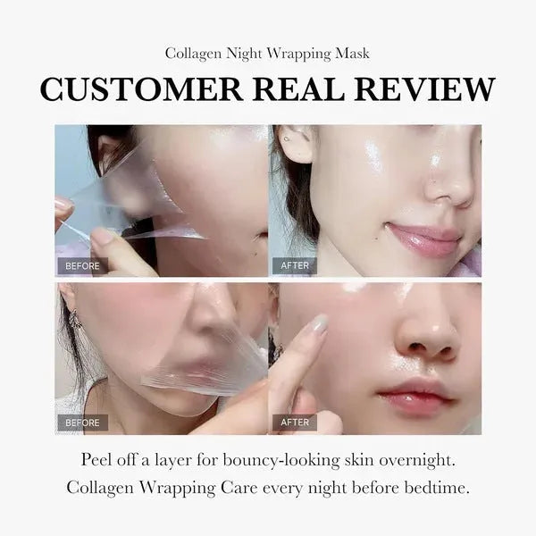 75ml collagen night mask bottle with application brush for evening skincare