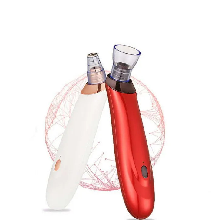 Electric blackhead remover tool with vacuum suction and set of five nozzle attachments