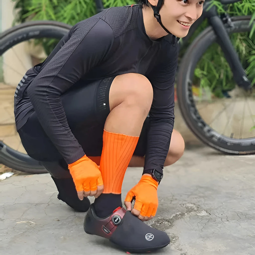 A pair of breathable athletic sports socks for cycling and running, shown in one of six available colours.