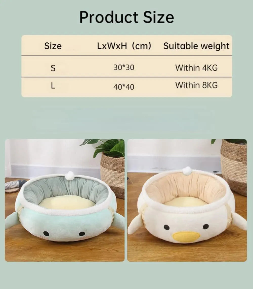 Green dinosaur-shaped cat bed shown both flat and hanging as a hammock for small cats.