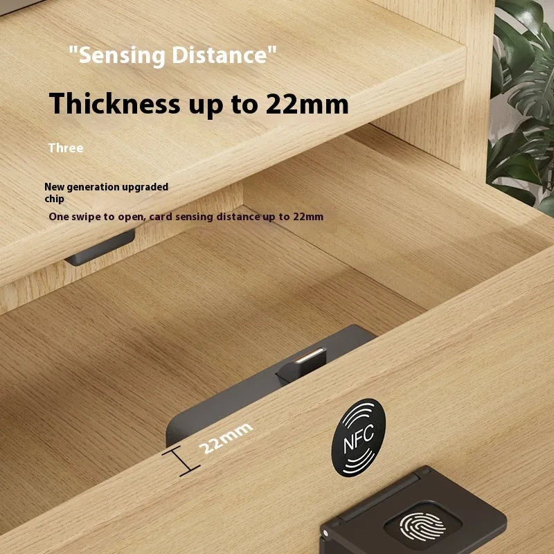 F079 punch-free invisible drawer lock and key for wardrobes and cabinets.