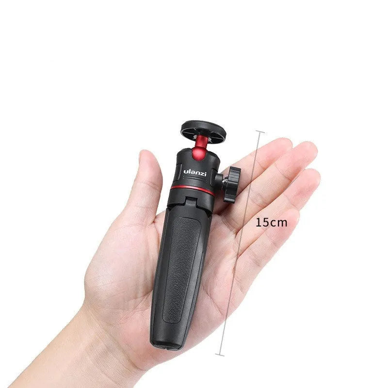Mini desktop camera tripod stand ABS aluminium black red white compatible iPhone DJI action camera on table