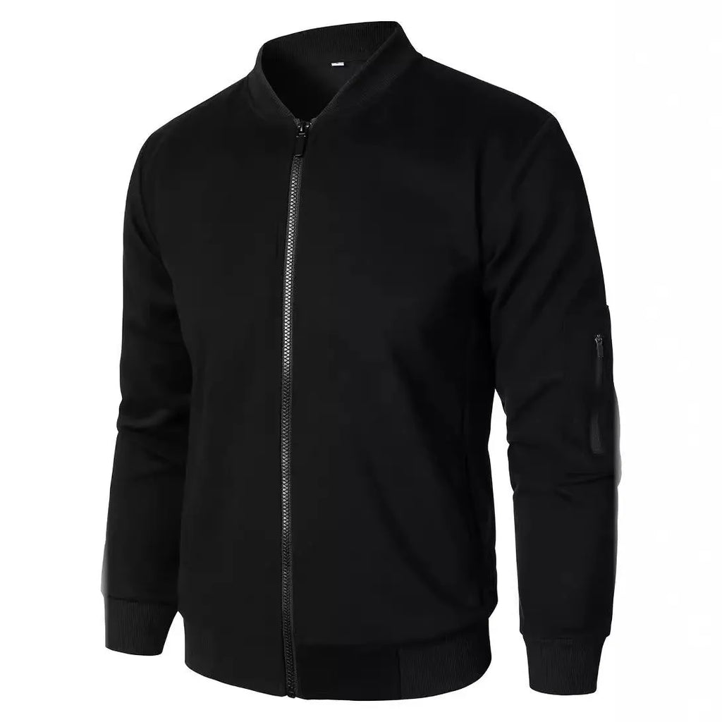 Men's loose fit cotton knitted jacket in grey with long sleeves and polyester lining