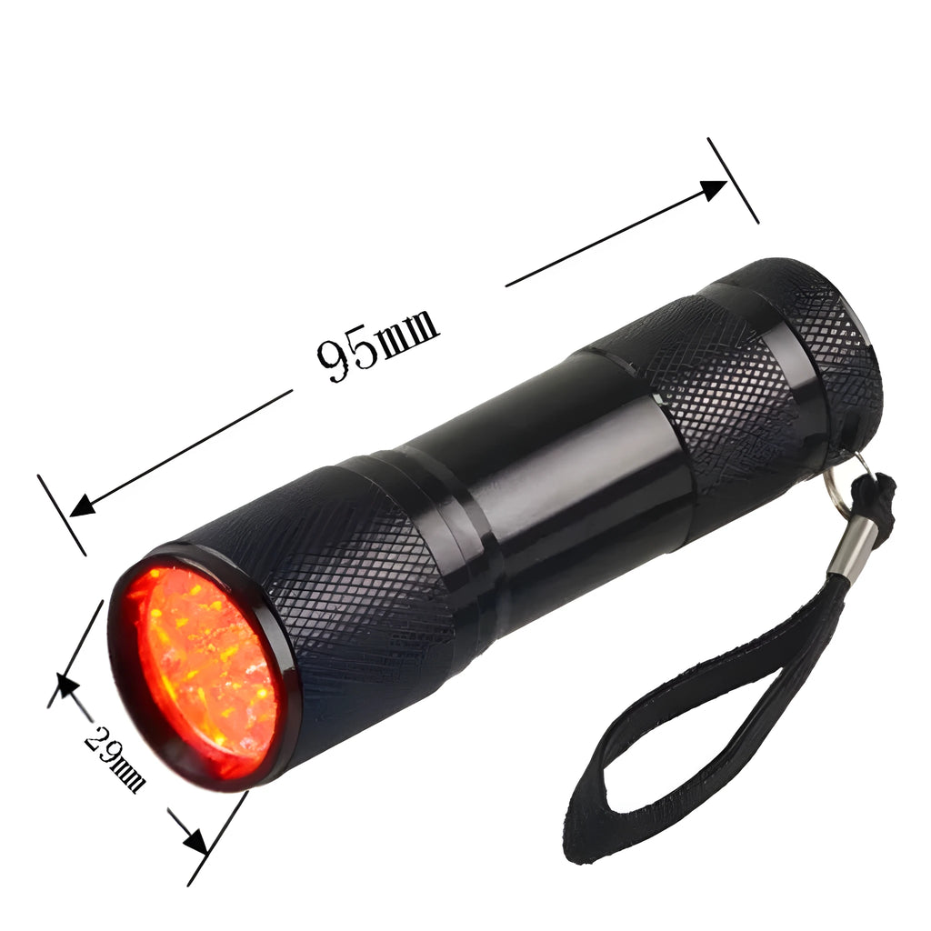 Black aluminium alloy smart vein locator medical device with red LED light