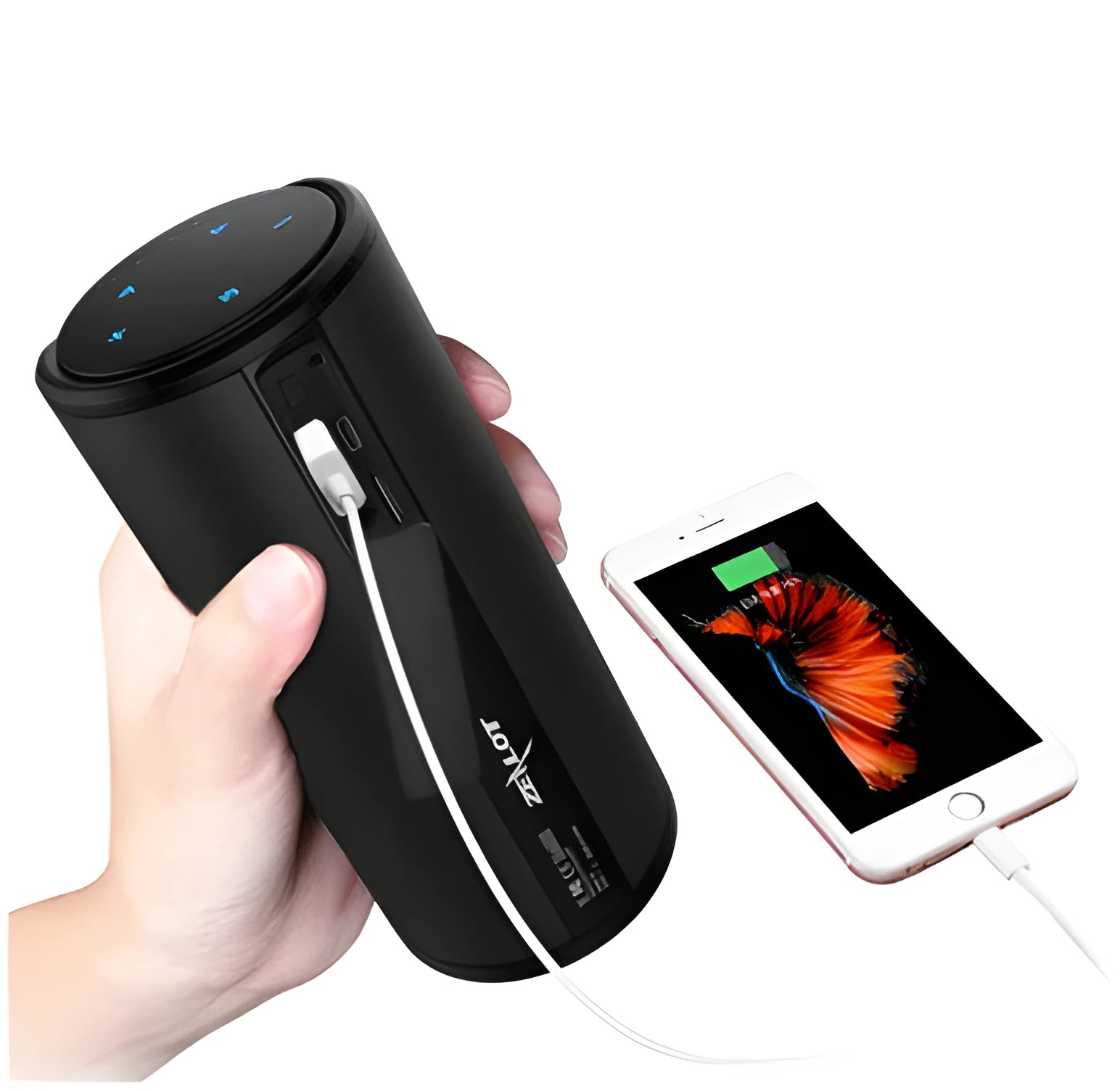 Portable Bluetooth wireless speaker with 4000mAh battery in black, blue or red colours