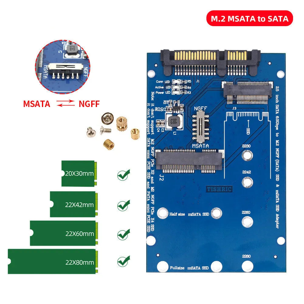SATA3 to M.2 NGFF MSATA SSD conversion adapter card for 2280 size drives