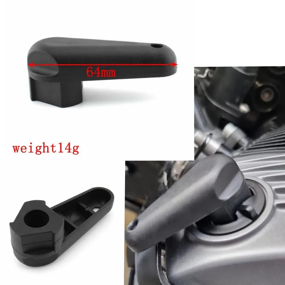 Black nylon quick release wrench for BMW motorcycle oil caps with 2004 onward compatibility