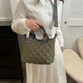 Soft Oxford cloth shoulder messenger bag with sandwich pocket and embroidery details in urban simplicity style