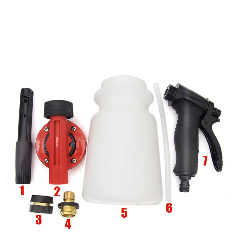 Foam pot high pressure water gun with ABS and TPR construction for garden watering