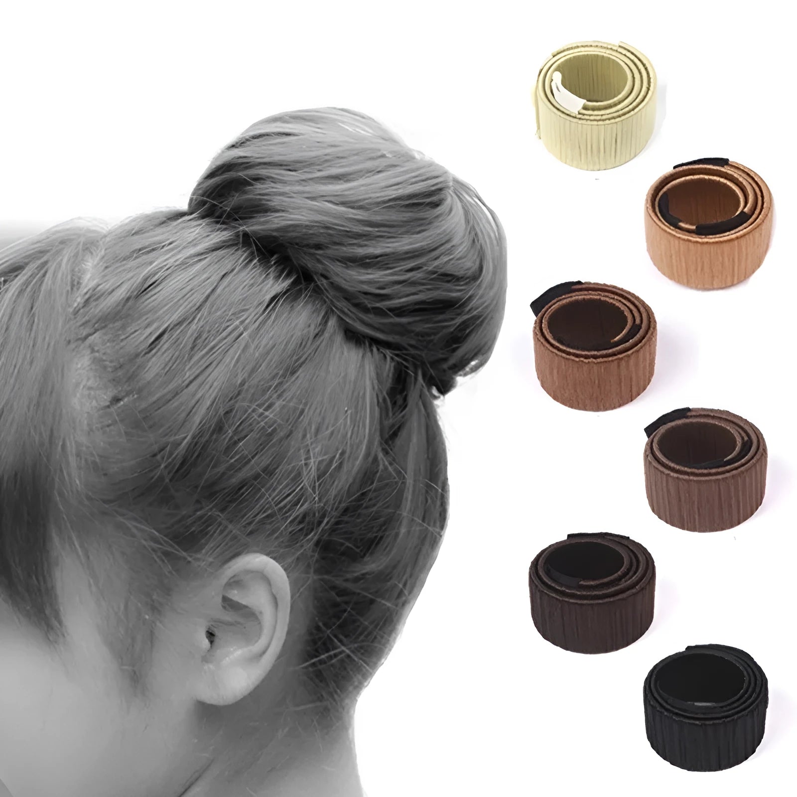 Korean hair coiler magic curling wand plastic resin 21.5x2.5cm 25g black