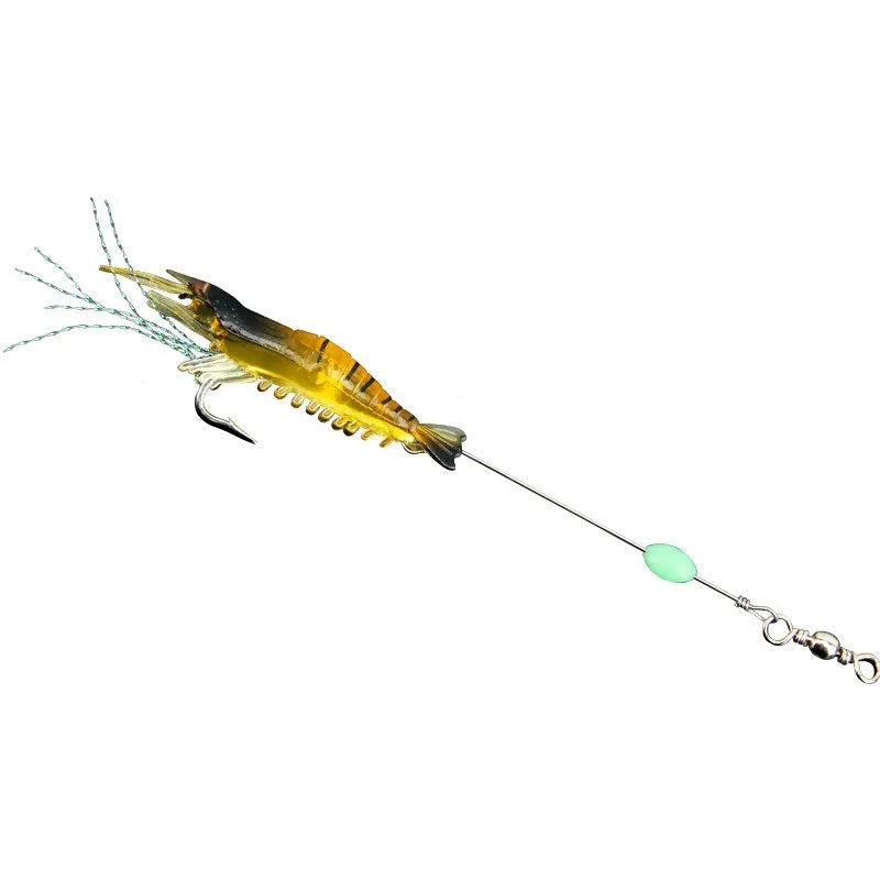 Luer soft plastic fishing lure with hook in six colour variations including luminous options