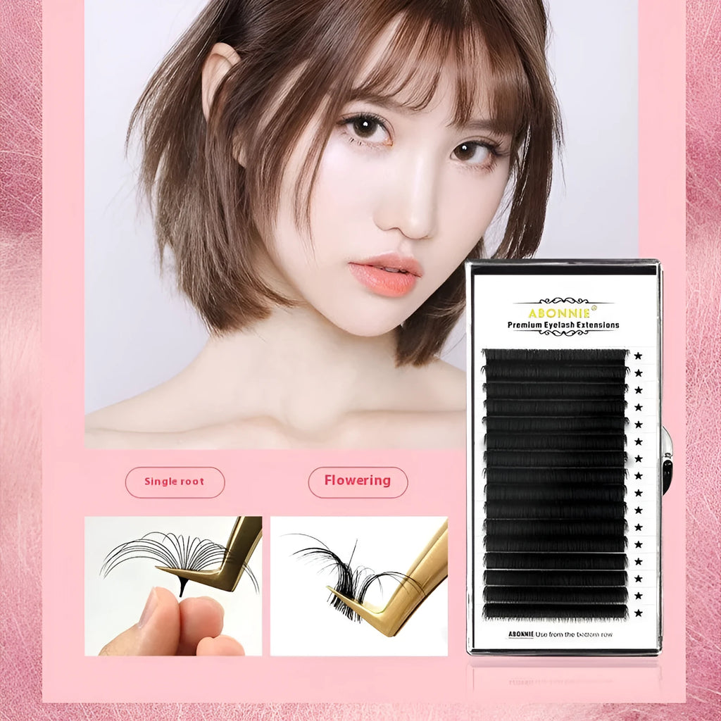 Mink hair false eyelashes showing 16 dense rows with length options from 8mm to 18mm