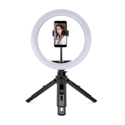 10-inch rotating ring selfie light with metal bracket for smartphone photography