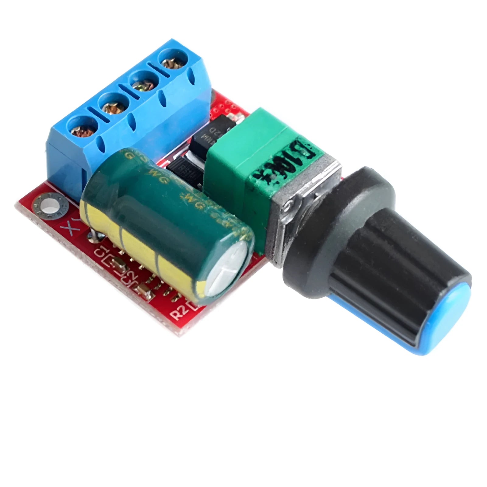PWM DC motor governor speed controller board with potentiometer knob for 5V-35V motors