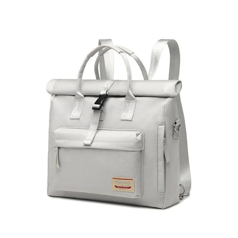 Shockproof waterproof nylon laptop bag in black, shown in medium and large sizes for 13-15.6 inch laptops.