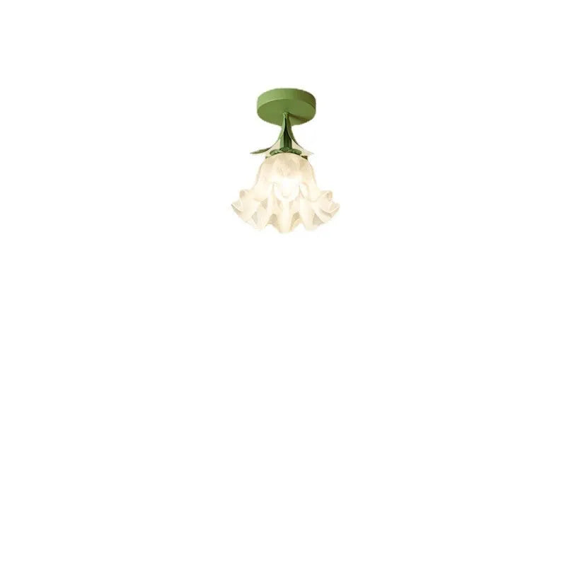 Cream coloured Linglan flower design modern corridor aisle light on a white background.