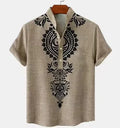 Men's striped casual shirt with personalised buttons in a loose fit.