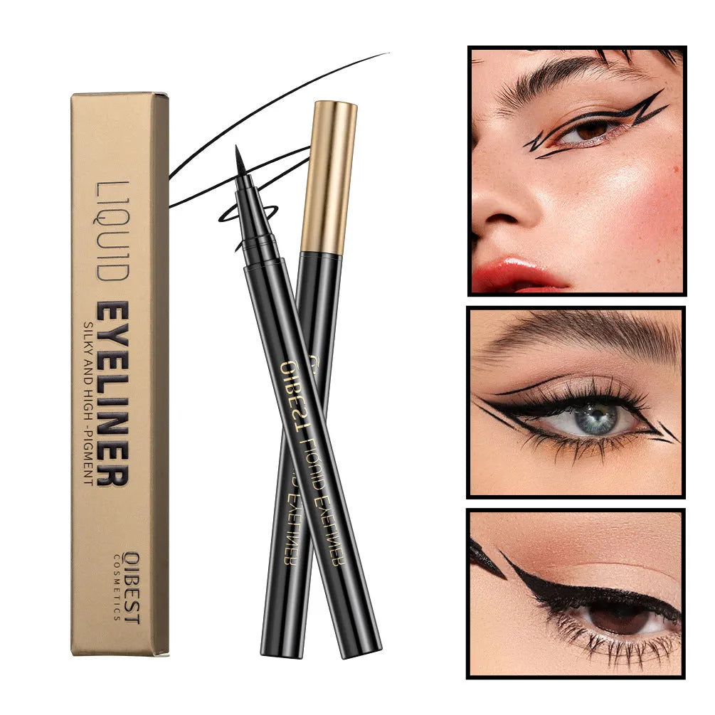 Black liquid eyeliner pen with quick-drying smudge-resistant formula, model Q2407