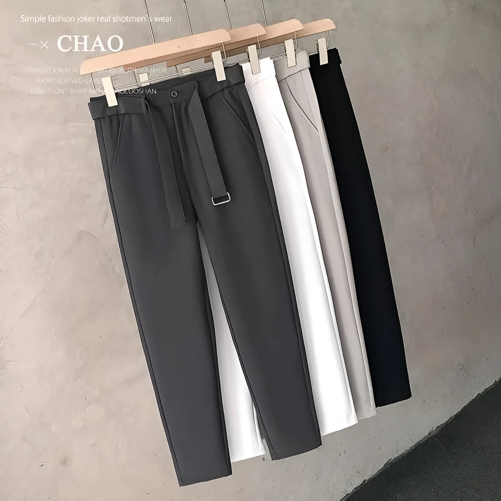 Boys slim straight tapered wool trousers in multiple colours with straight leg opening