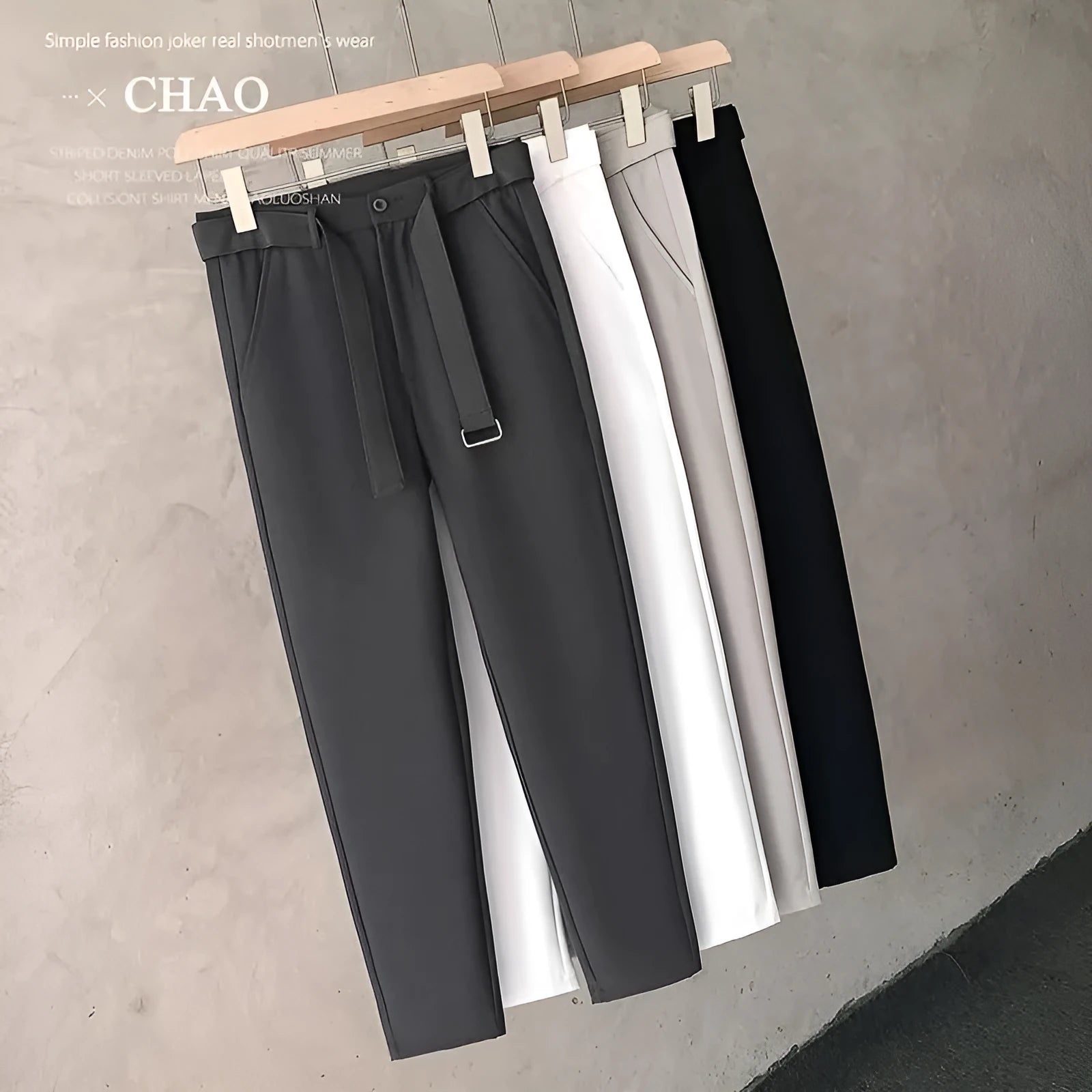 Boys slim straight tapered wool trousers in multiple colours with straight leg opening