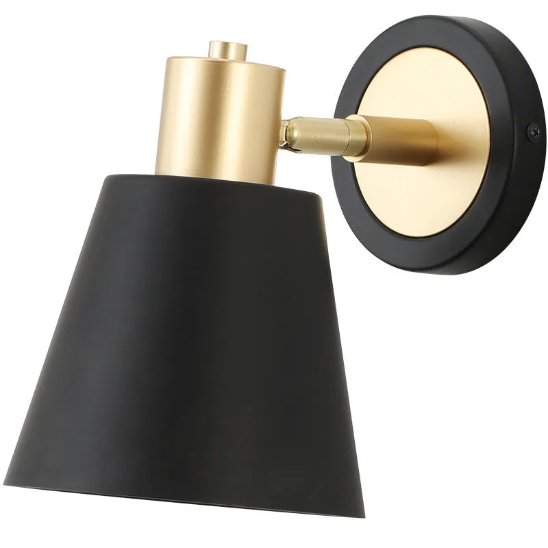 Nordic style iron wall lamp with clean design for bedside or living room installation