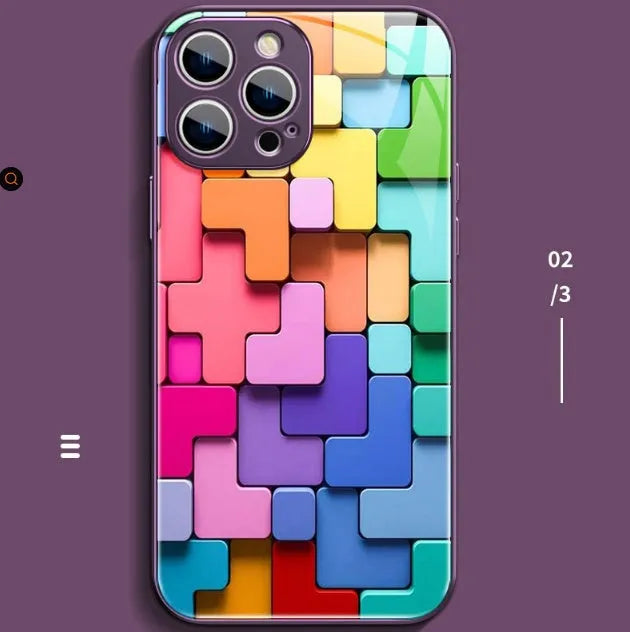Silicone phone back cover case with cartoon geometry design for iPhone models
