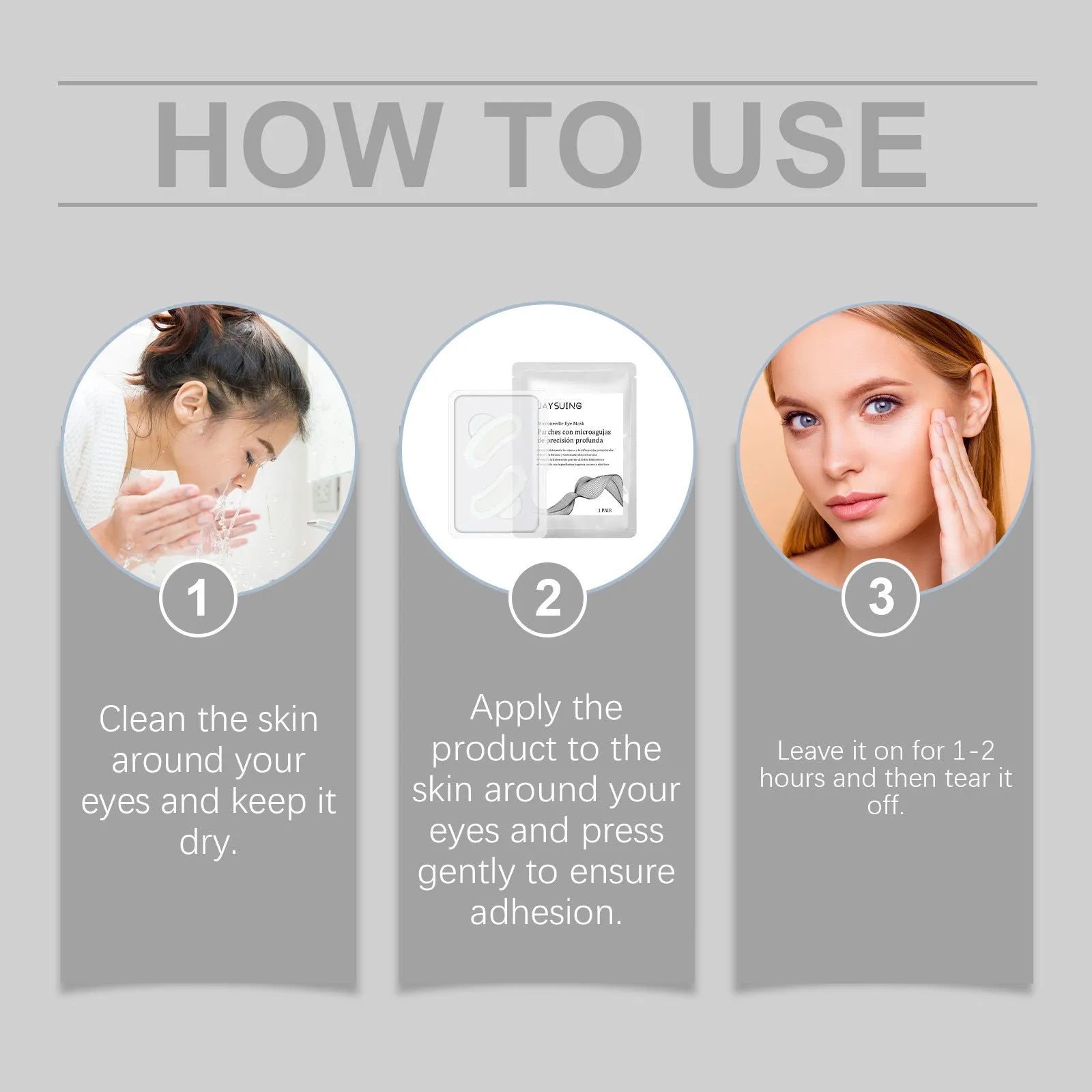 Micro needle eye mask patch for under-eye treatment with dissolving delivery system