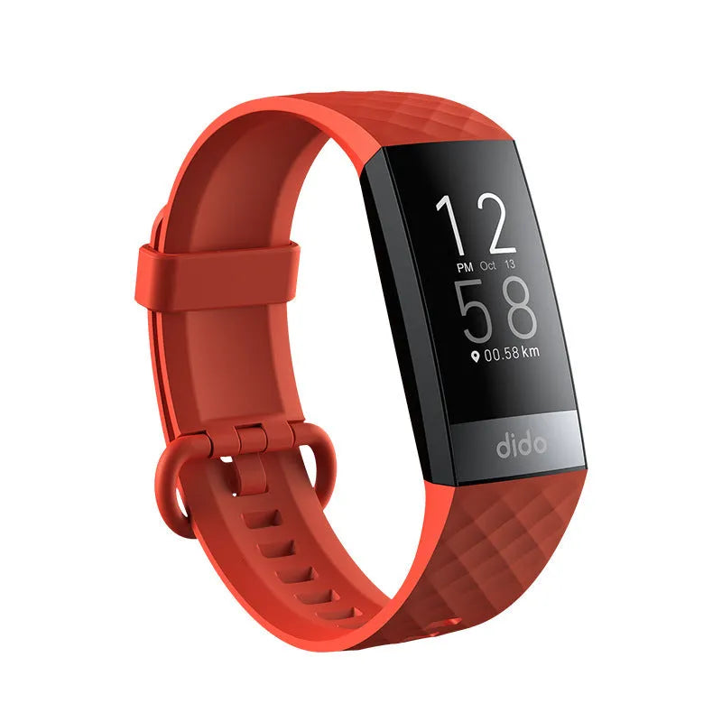 Y6 Black smart bracelet with 1.1-inch screen displaying blood pressure, heart rate, and ECG readings