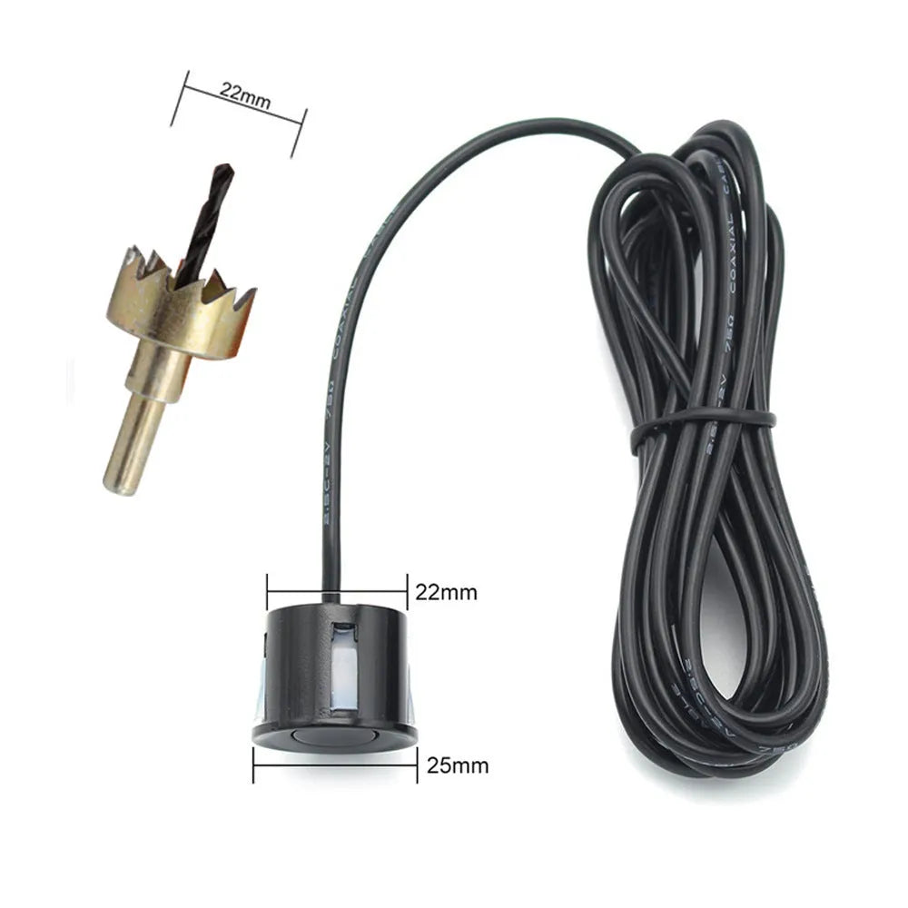 Wireless reversing sensor system with digital display and four ultrasonic probes for vehicle installation