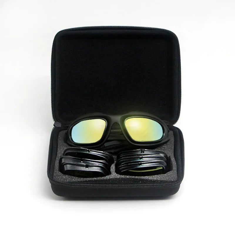 Tactical polarised sports sunglasses with full rim PC polycarbonate frame for outdoor cycling and motocross