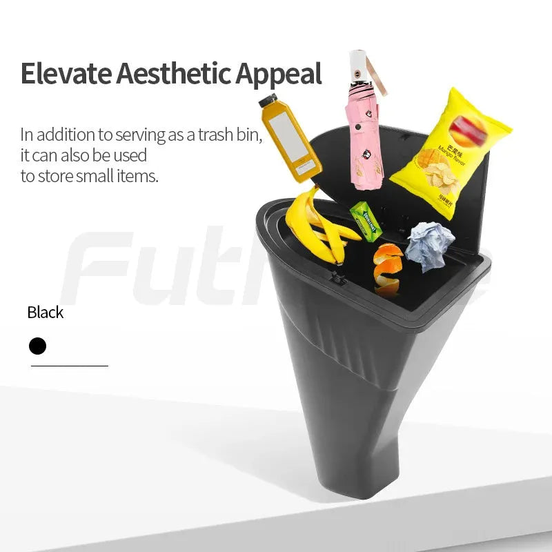 Black ABS car door trash cans for Tesla Model Y front door pockets