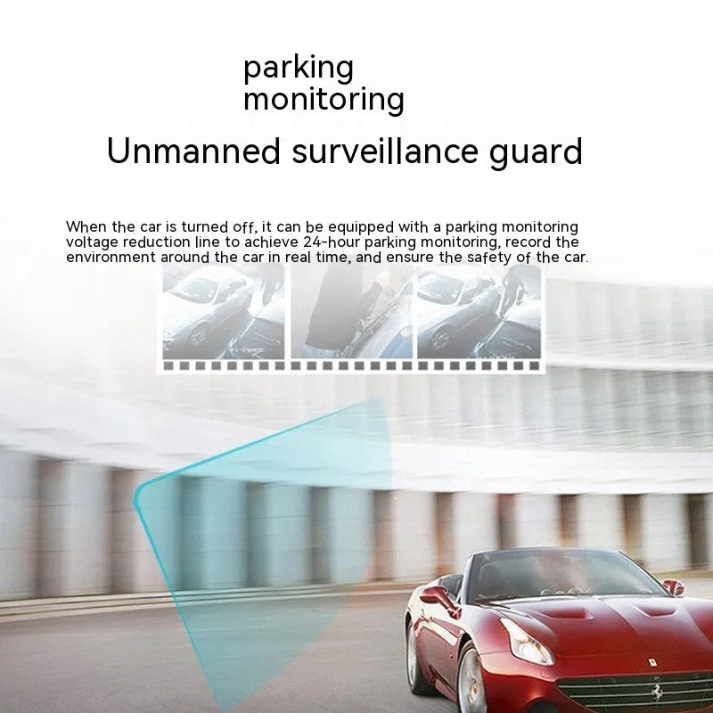 Black car dash cam with 5-inch screen for front, interior, and rear 2K recording with GPS.