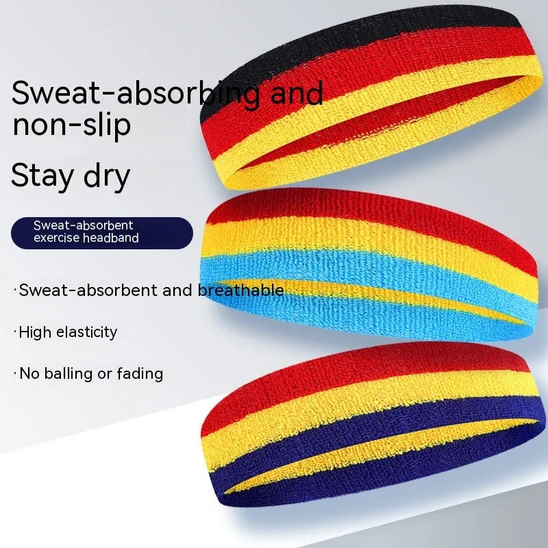 Adult sports headband in multiple colour combinations for running and basketball