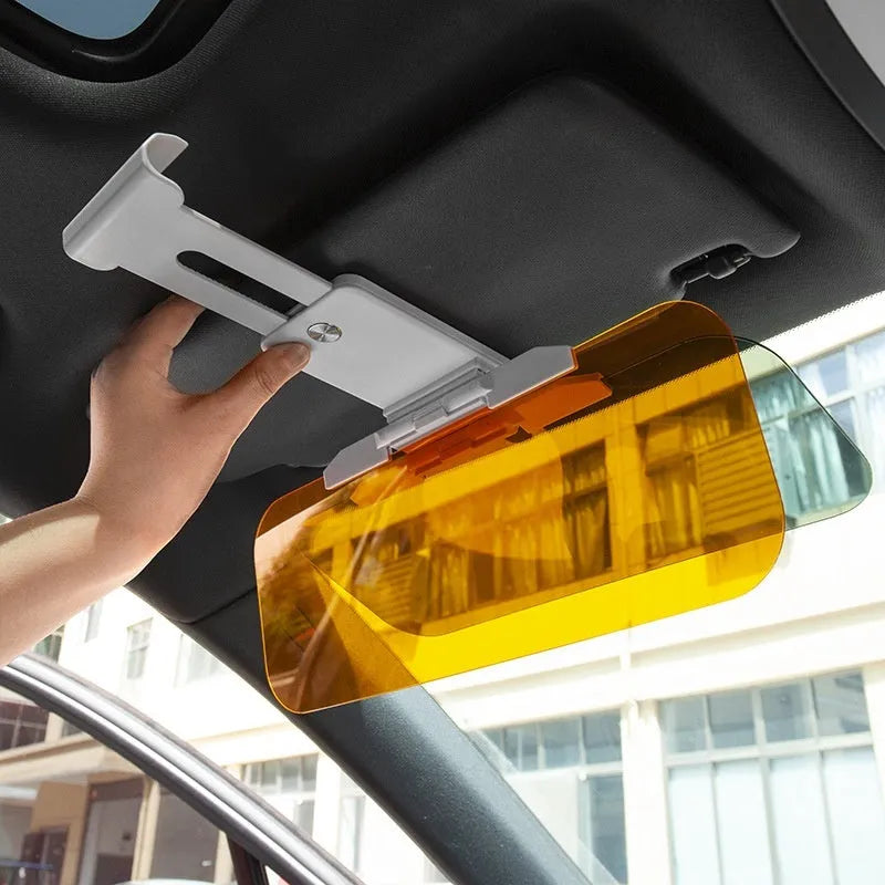 Anti-high beam goggles dual-use car sun visor with telescopic installation system